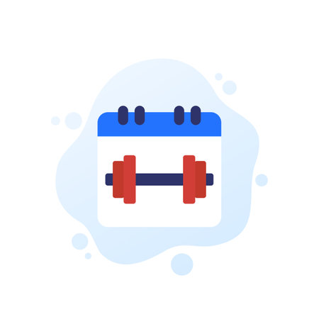 training schedule icon, flat vectorのイラスト素材
