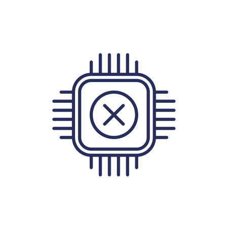 chip failure or microchip error line iconのイラスト素材