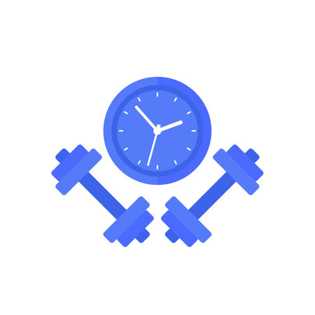 training or workout time icon, flat vectorのイラスト素材