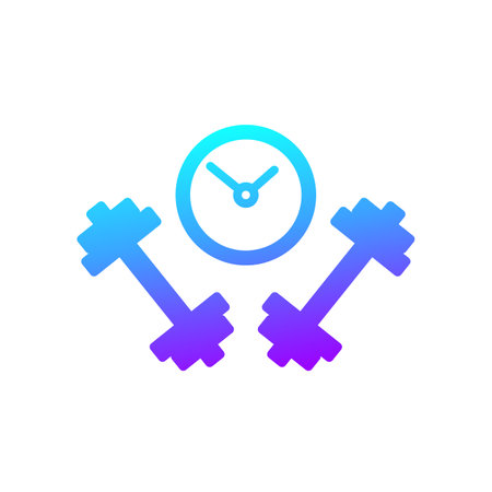 training or workout time icon on whiteのイラスト素材
