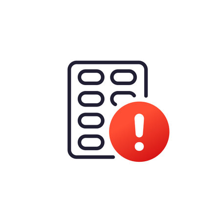 pills warning icon on whiteのイラスト素材