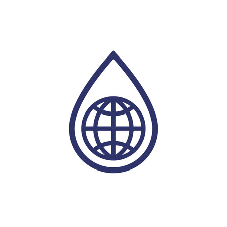 water drop icon with a globeのイラスト素材