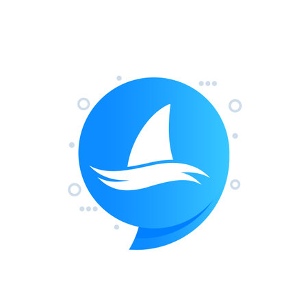 Shark fin icon, vector signのイラスト素材