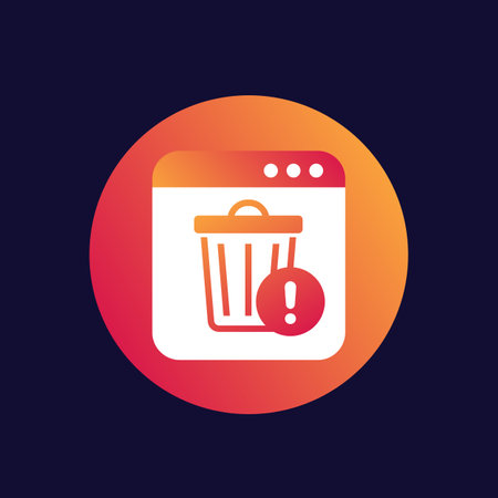 trash bin warning icon, vector designのイラスト素材