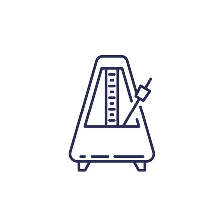 metronome with pendulum line iconのイラスト素材
