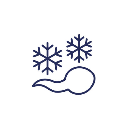 frozen sperm or cryopreservation line iconのイラスト素材