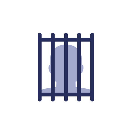 convict or inmate in a cell iconのイラスト素材