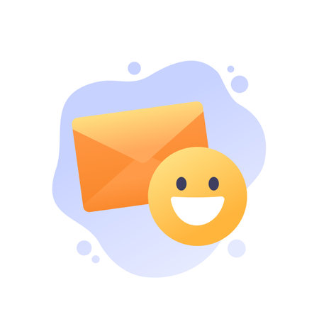 email and happy emoji icon, vector designのイラスト素材