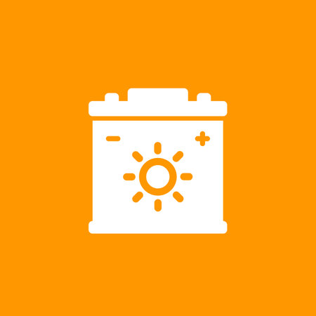 storing solar energy icon with a batteryのイラスト素材