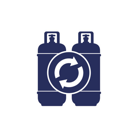 refill gas cylinders, LPG tanks iconのイラスト素材