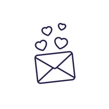 love letter, mail line iconのイラスト素材
