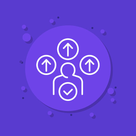 personal growth and self-improvement line iconのイラスト素材