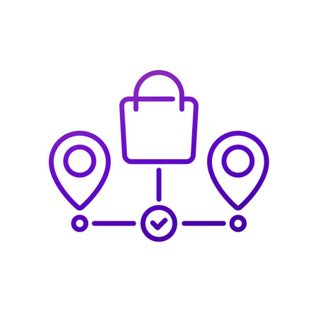 grocery delivery icon with a shopping bag, vectorのイラスト素材