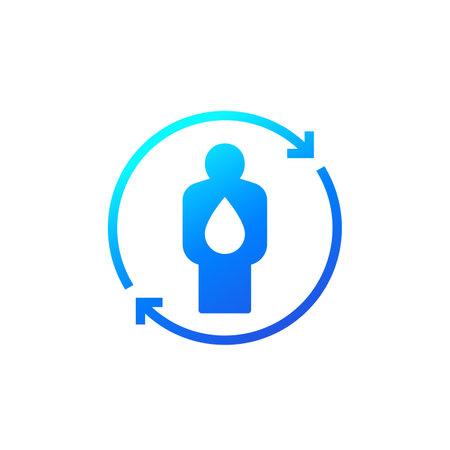 rehydrate your body icon, recover from dehydrationのイラスト素材