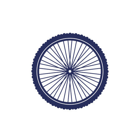 bike wheel icon on white, bicycle partsのイラスト素材