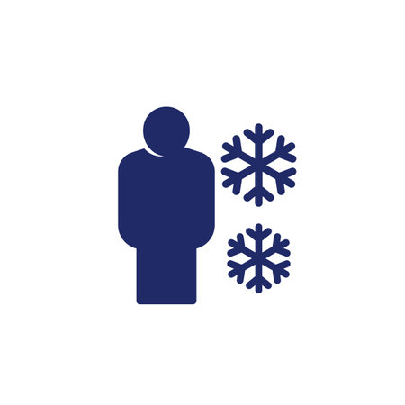 hypothermia icon on white, vectorのイラスト素材