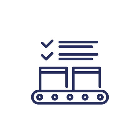 quality control in production icon, line vectorのイラスト素材