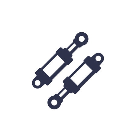 Hydraulic cylinders icon, pneumatic equipmentのイラスト素材
