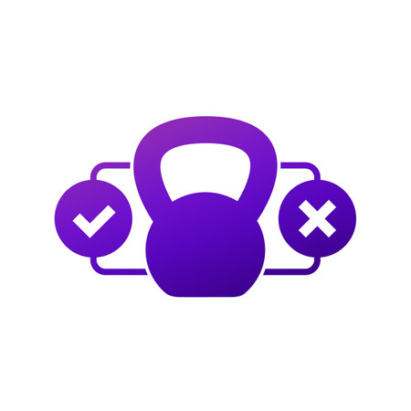 Pros and cons of strength training, workout iconのイラスト素材