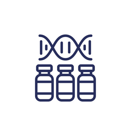 Gene therapy drugs line iconのイラスト素材