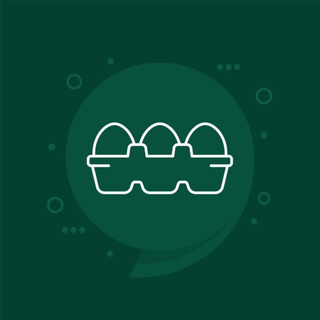 eggs in box icon, linear vectorのイラスト素材