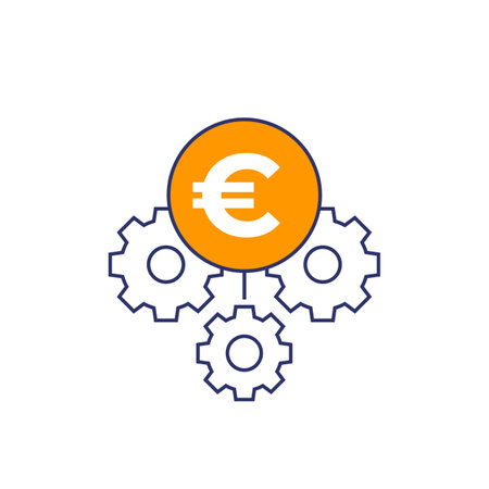 money management icon with euro, vectorのイラスト素材