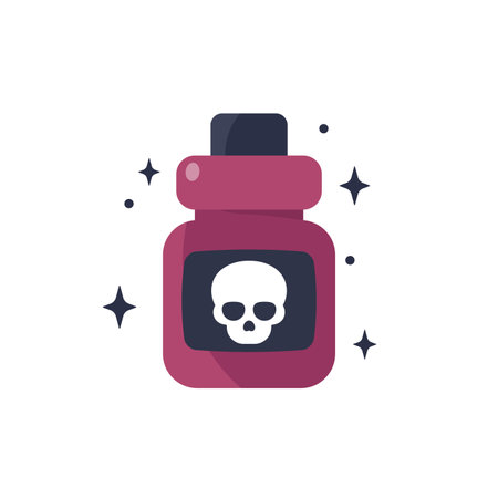 poison bottle icon on white, flat vectorのイラスト素材