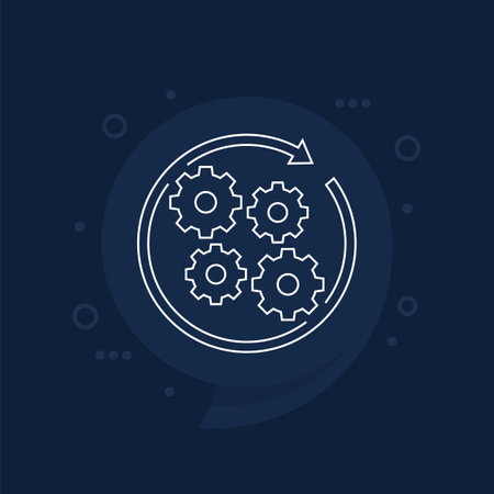 operation, implement a project line icon, vectorのイラスト素材