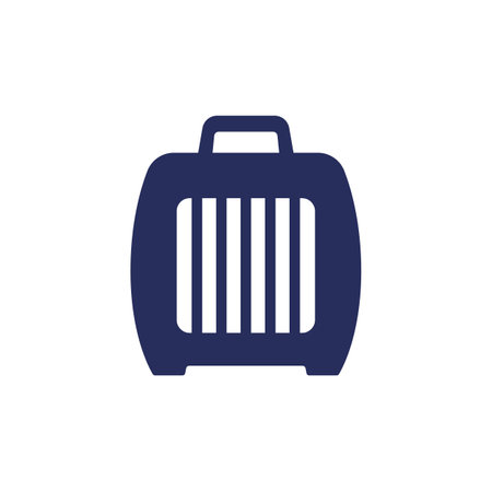 Pet carrier vector icon on whiteのイラスト素材