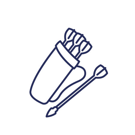 quiver, arrow bag line iconのイラスト素材