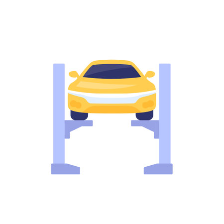car lift or hoist icon, flat vectorのイラスト素材