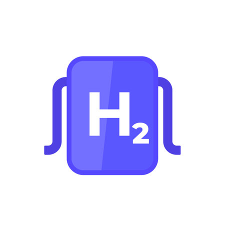hydrogen power system icon, h2 energy sourceのイラスト素材