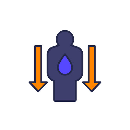 dehydration or low body water icon, vectorのイラスト素材