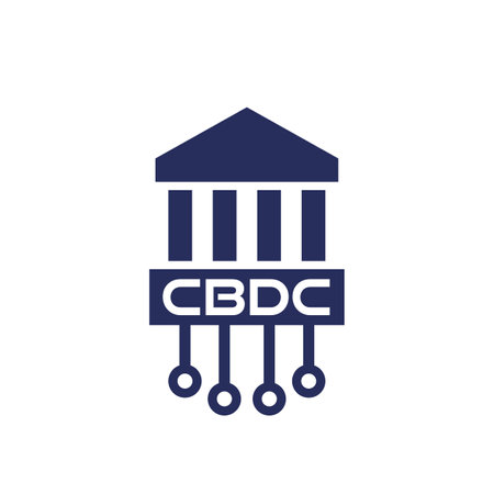 CBDC icon, central bank digital currency vectorのイラスト素材