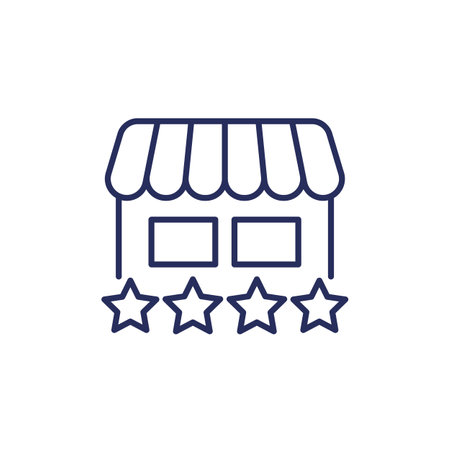 shop rating line icon on whiteのイラスト素材