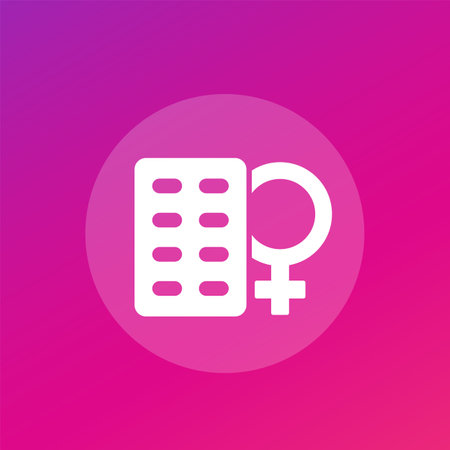 Estrogen therapy icon with pillsのイラスト素材