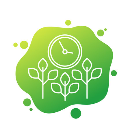 growing crops time icon, farming and agricultureのイラスト素材