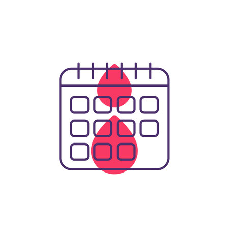 Menstruation calendar, menstrual period iconのイラスト素材