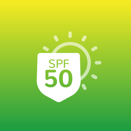 UV protection, SPF 50 icon, vector artのイラスト素材