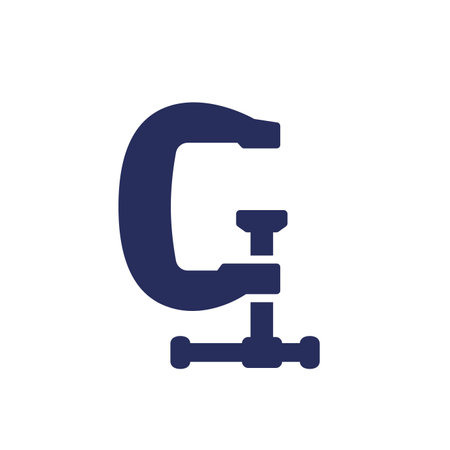 clamp icon on white, G-cramp vectorのイラスト素材