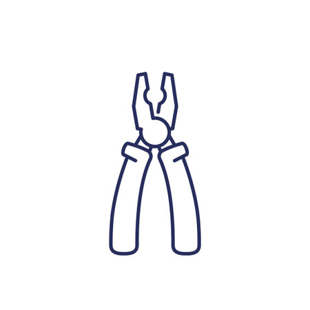 Pliers line icon on whiteのイラスト素材