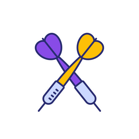 Dart icon on white with outlineのイラスト素材
