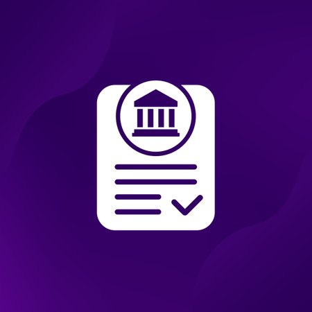 Bank document approved icon, vectorのイラスト素材