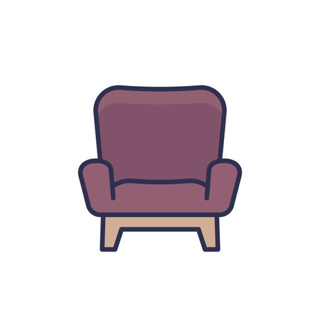 chair icon with outline on whiteのイラスト素材