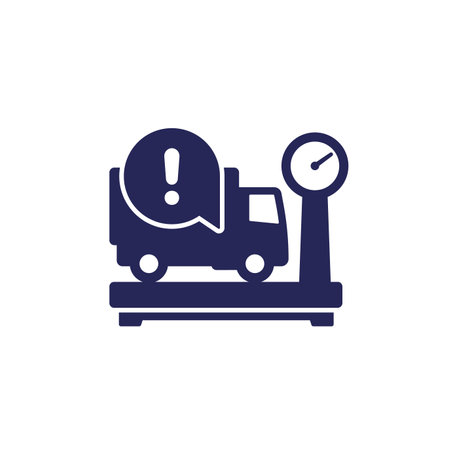 truck weight icon with warning signのイラスト素材