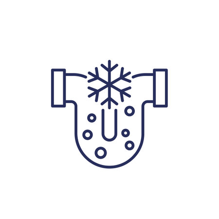 frozen pipe line icon on whiteのイラスト素材