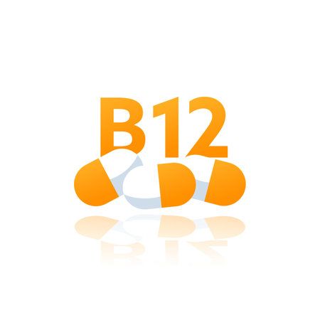 B12 vitamin icon on whiteのイラスト素材