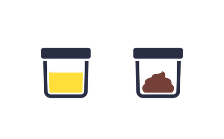urine test, stool sample icons, vectorのイラスト素材