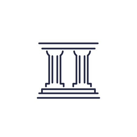pillars line icon on whiteのイラスト素材