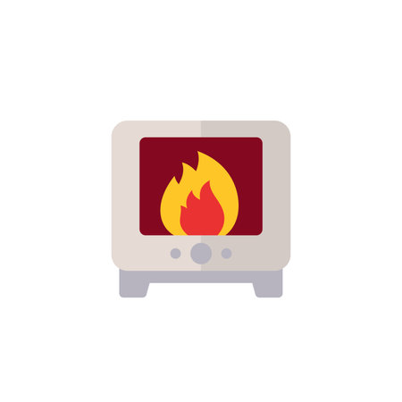 incinerator or industrial oven icon, flat vectorのイラスト素材